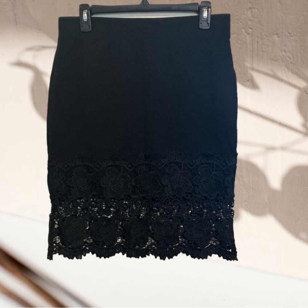 🆕- Beautiful Boho Bodycon Black Lace Pencil Skirt in Size Xl 💋 NWT